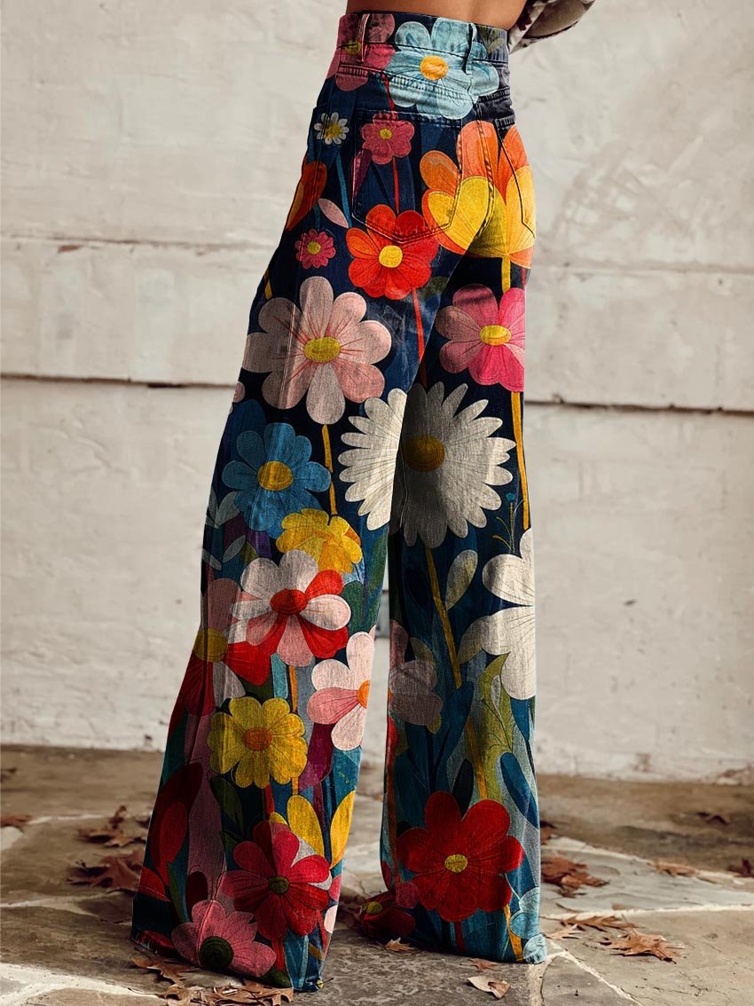 Elise - Floral Wide-Leg Trousers