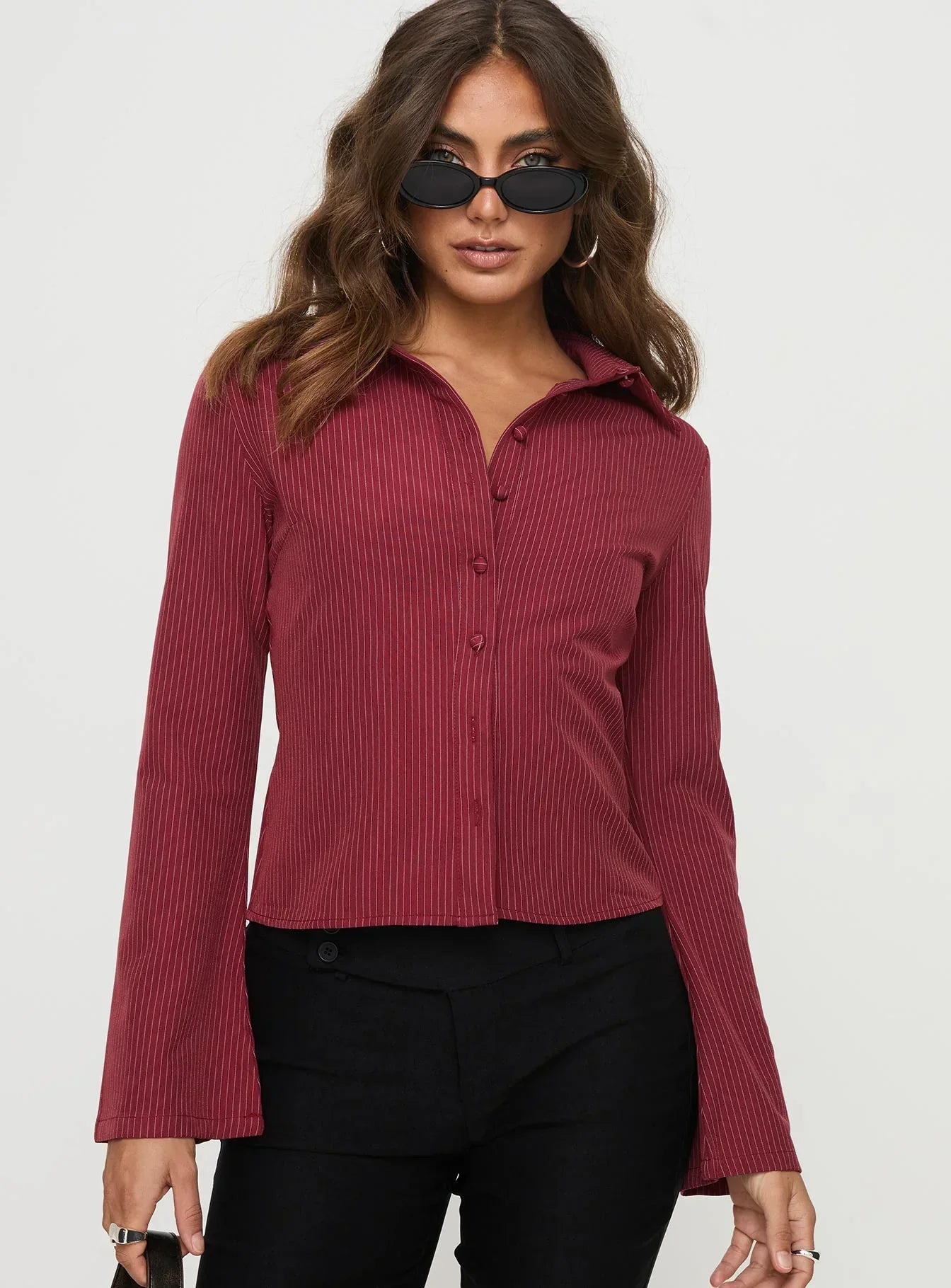 Carina - Stripe Collared Long Sleeve