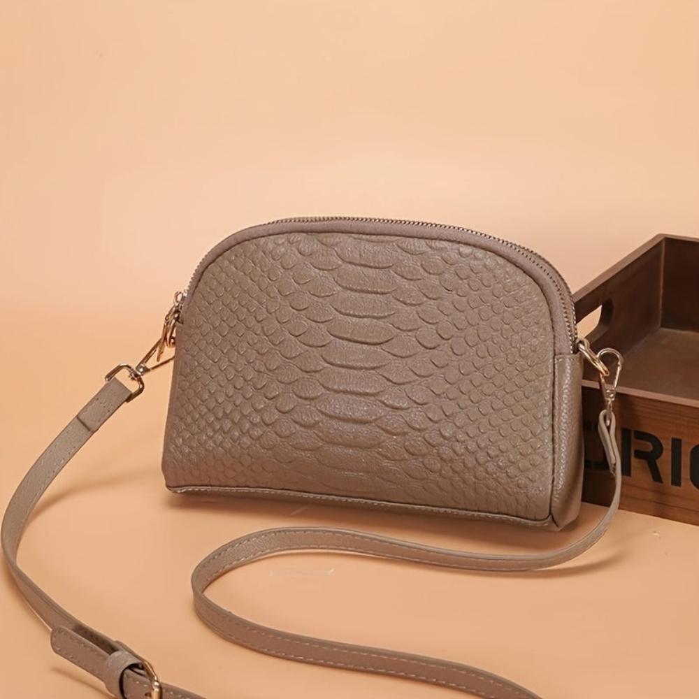 Cora | Elegant Mini Crossbody Bag in Faux Leather with Crocodile Texture