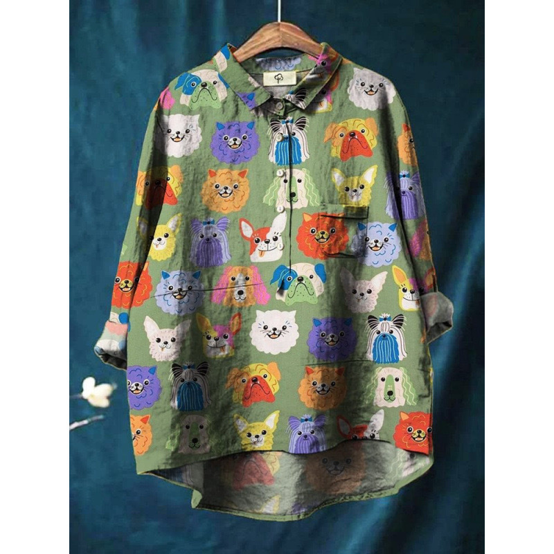 Isabella - Premium Women's Dog Print Shirt