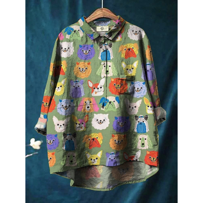 Isabella - Premium Women's Dog Print Shirt