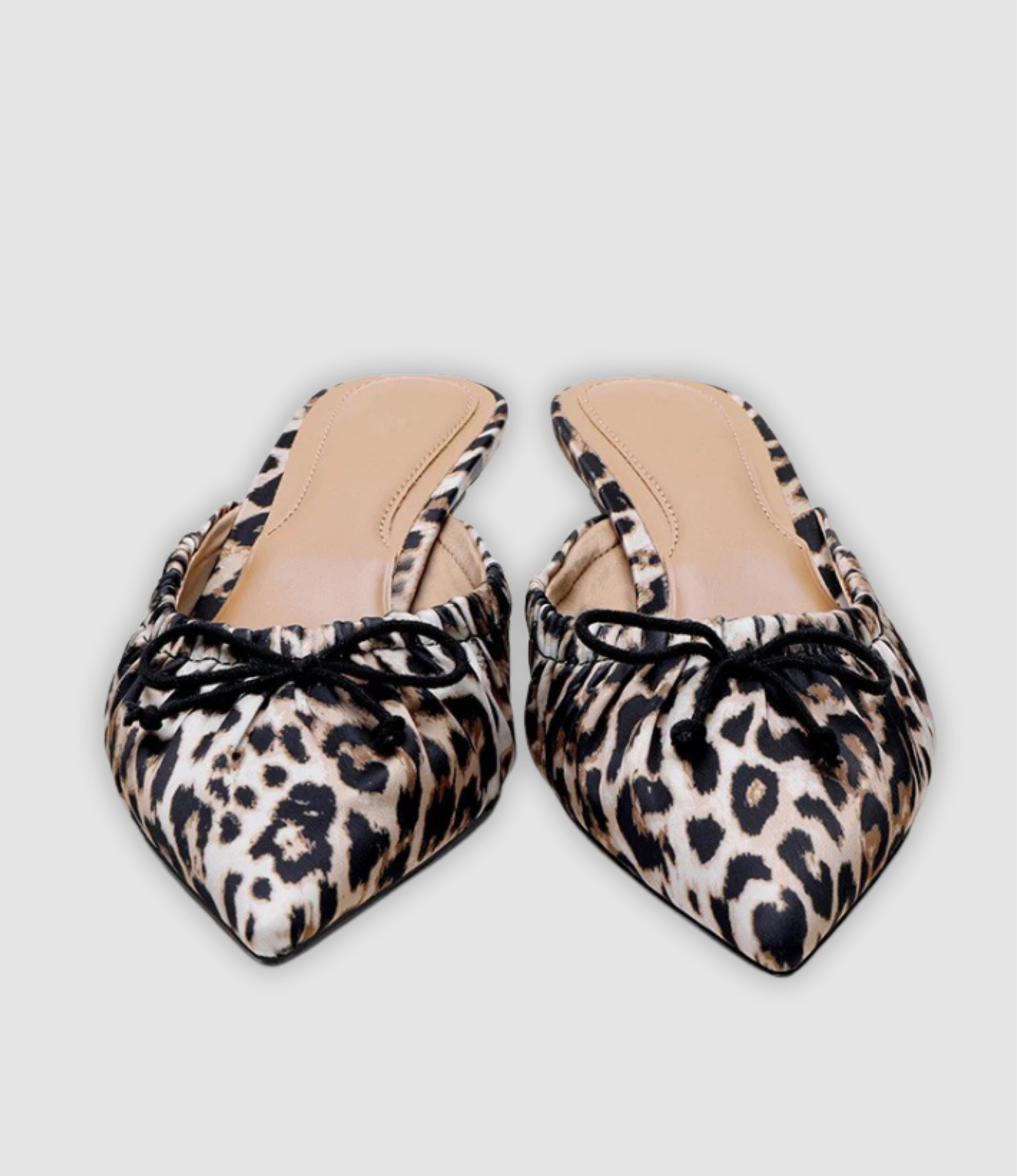 Cleo - Leopard Mules with Butterfly Knot