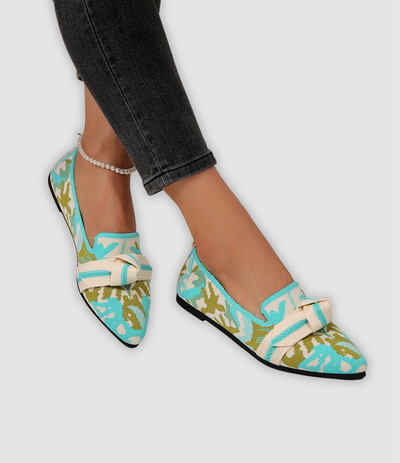 Dina - Comfortable Knit Slippers with Flower Pattern