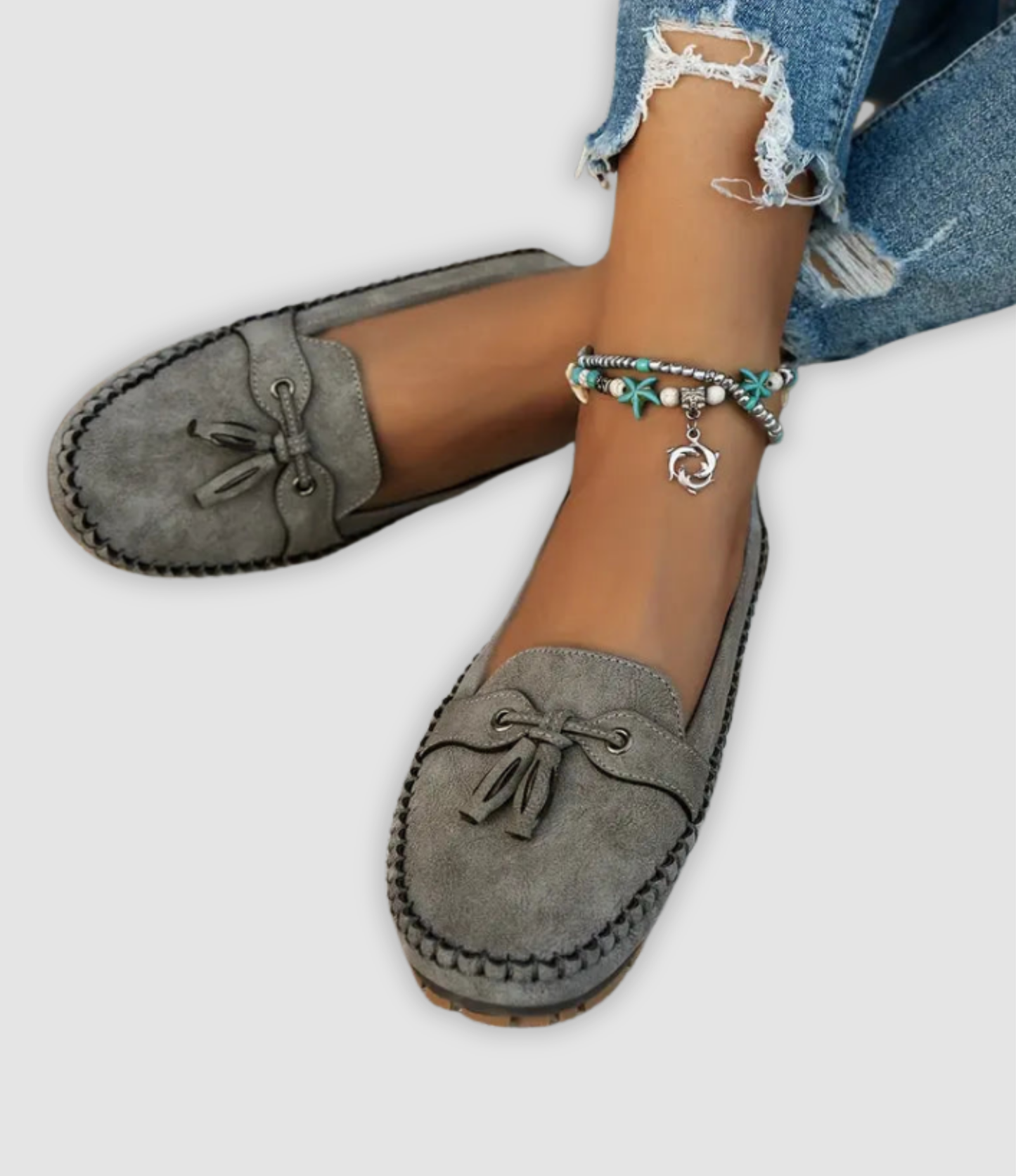 Angel - Classic Suede Loafers with Tassel Detail