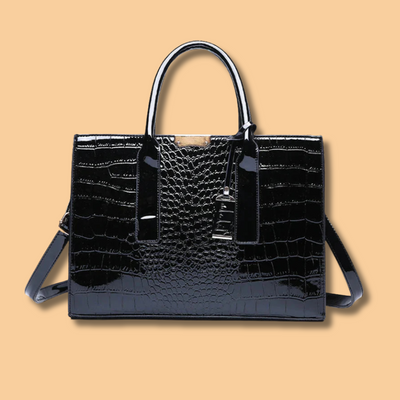 Tamsin - Crocodile-Print Leather Handbag