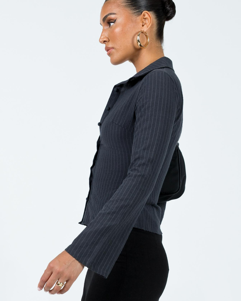 Carina - Stripe Collared Long Sleeve