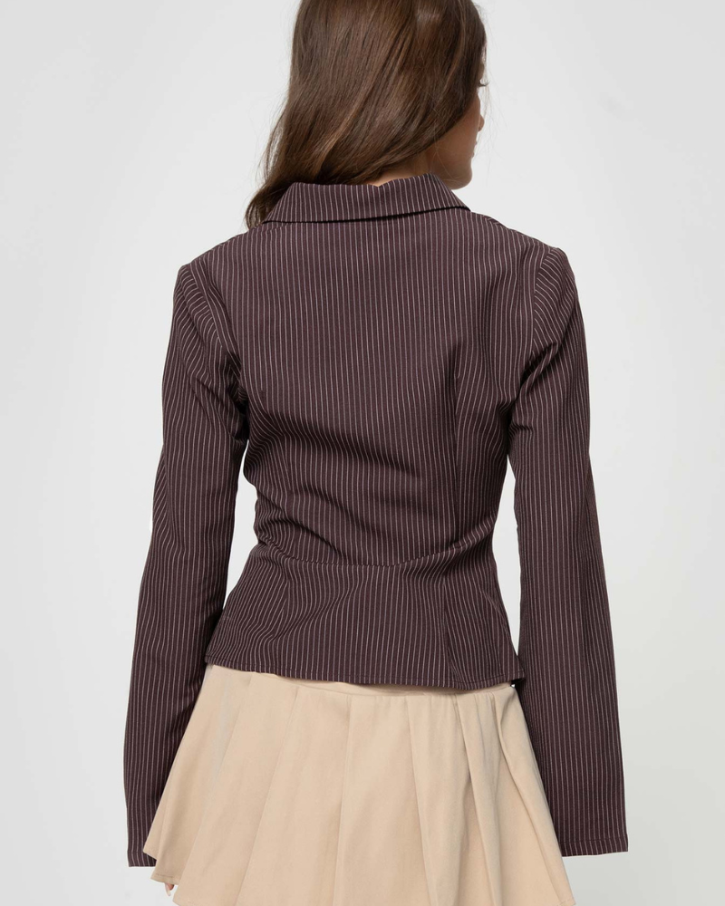 Carina - Stripe Collared Long Sleeve