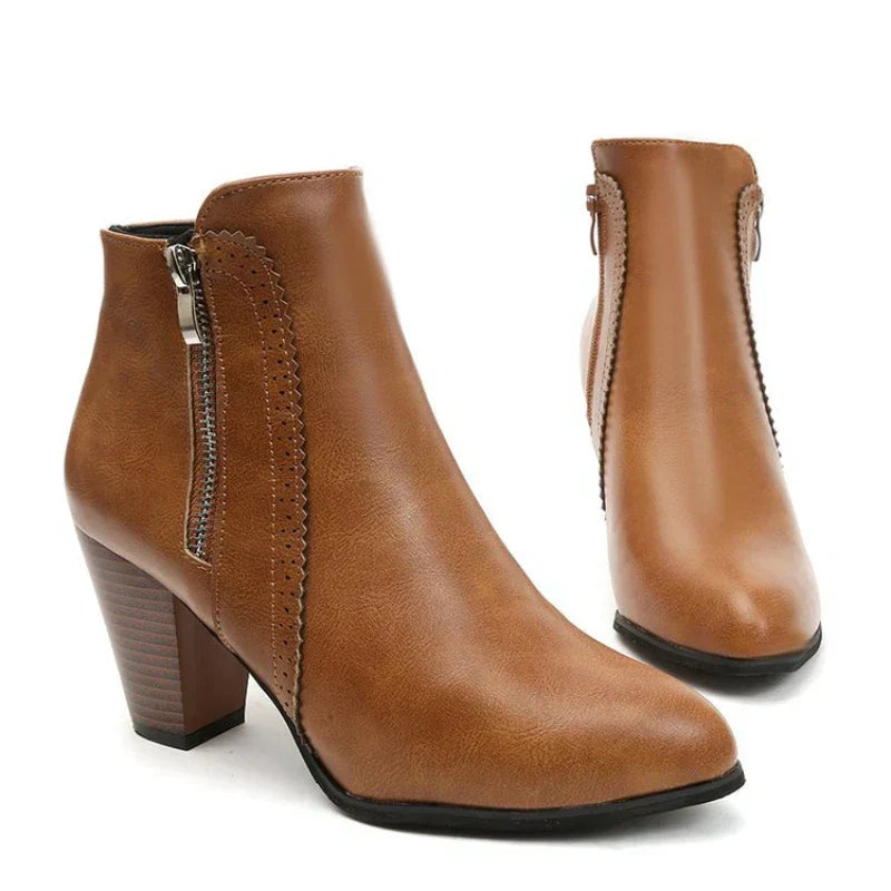 Retro Chunky Heel Boots