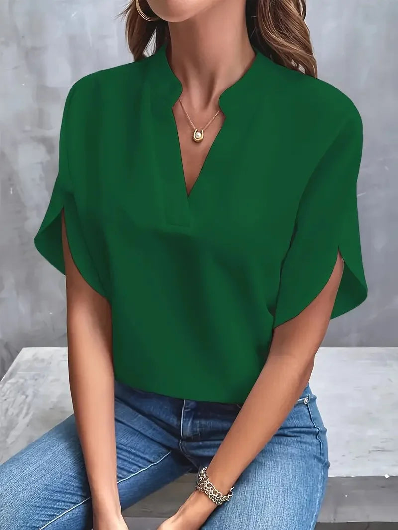 Grace – Soft and Elegant V-Neck Blouse