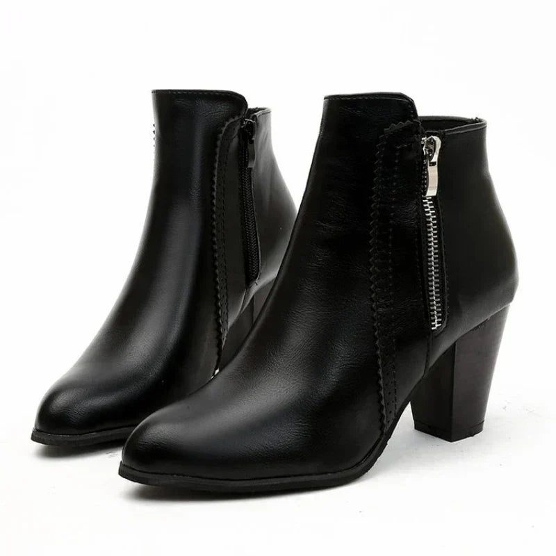 Retro Chunky Heel Boots