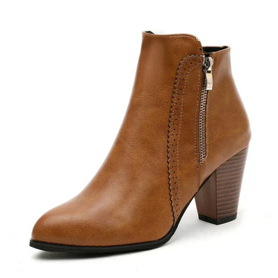 Retro Chunky Heel Boots
