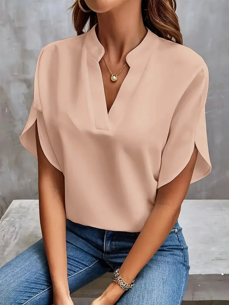 Grace – Soft and Elegant V-Neck Blouse