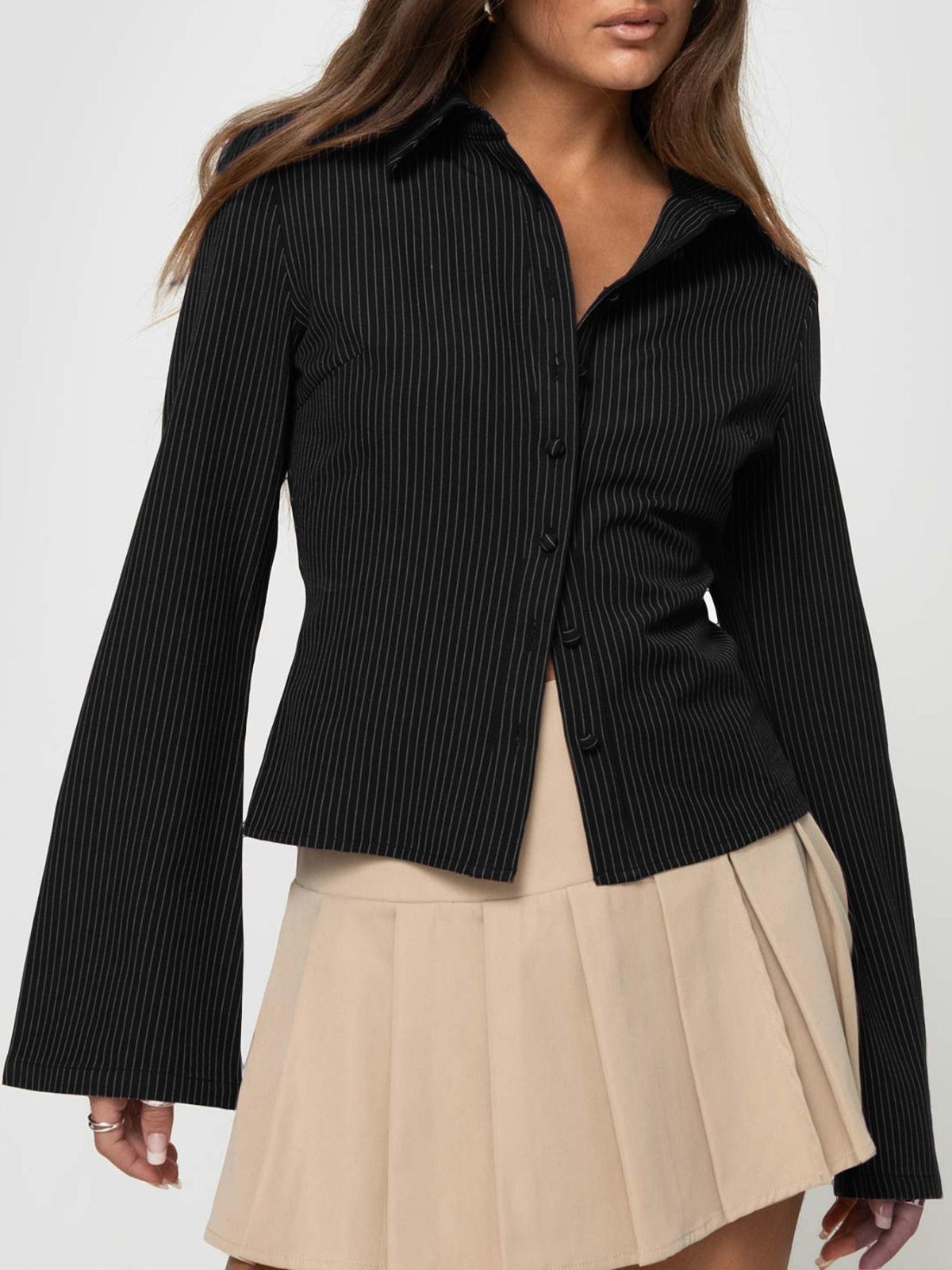 Carina - Stripe Collared Long Sleeve