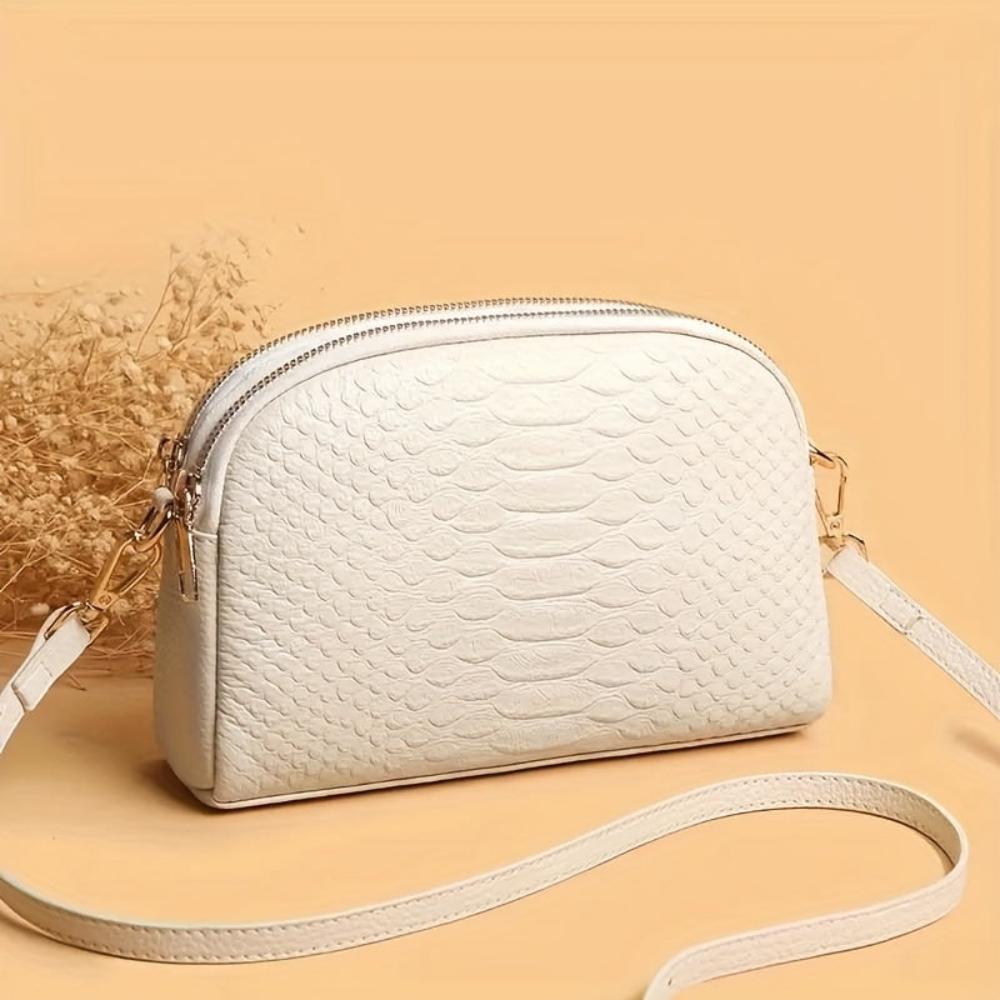 Cora | Elegant Mini Crossbody Bag in Faux Leather with Crocodile Texture
