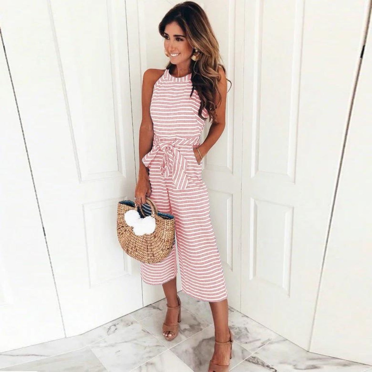 Viva - Stylish Striped Jumpsuit