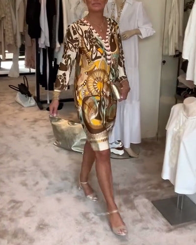 Mariane - Retro Floral Printed Dress