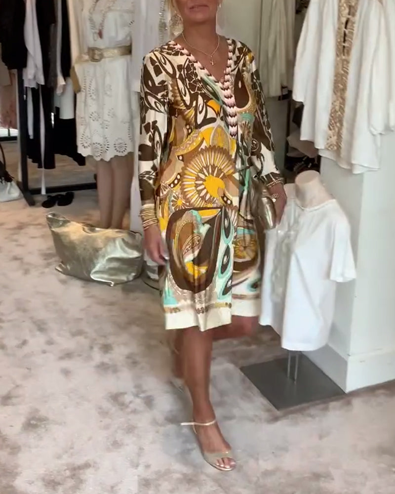 Mariane - Retro Floral Printed Dress