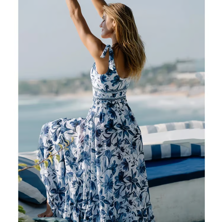 Cary - Floral Print V-Neck One-Piece Bathing Suit