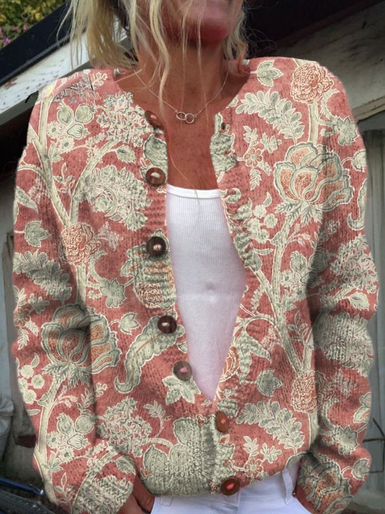 Bristal - Cozy Meadows Floral Buttoned Cardigan