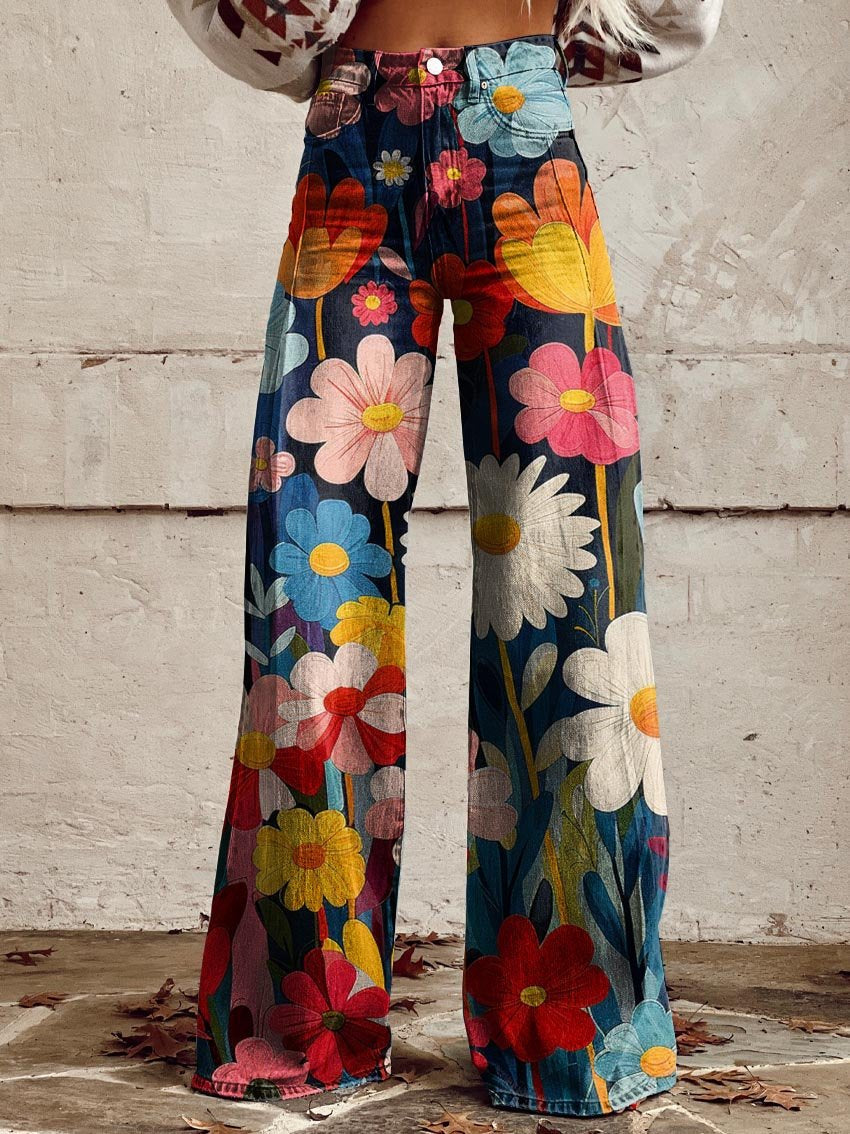 Elise - Floral Wide-Leg Trousers