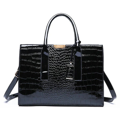 Tamsin - Crocodile-Print Leather Handbag